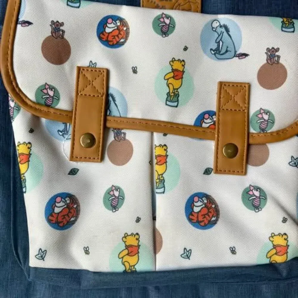 Disney Winnie the Pooh Diaper Bag Backpack w/ changing pad & 2 Lego keychains